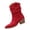Red, variant on Casual Ankle Boots,Fashion Boots for Women - Versatile Casual Dress Boots with Suede-Look Upper, Pointed Toe and Pull On Fashion Booties, Slouchy Shaft Everyday Boots, Casual Footwear for Fall Winter