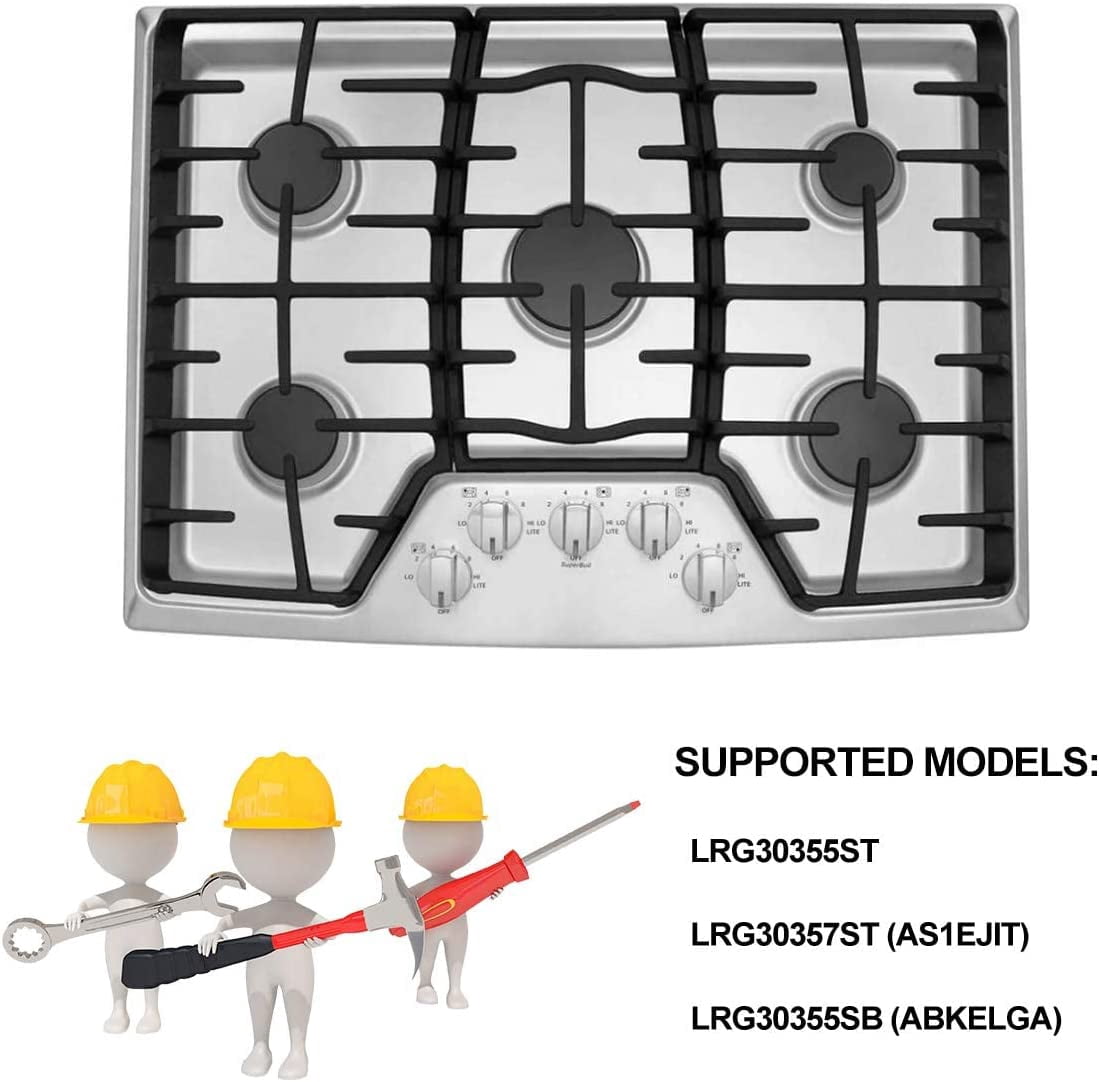 Aniceparthy DG64-00473A Burner Control Dial Knob Range Oven Replacement EBZ37189611(4pcs) Gas Stove Knobs EBZ37189609(1pcs) Gas Stove Burner Replacement Knobs