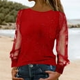 thumbnail image 2 of Womens Long Sleeve Tops Oversized Sweatshirt Knit Striped Long Sleeve Crewneck Casual Loose Pullover Tops Khaki T Shirts For Women, 2 of 5