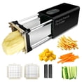 thumbnail image 1 of Electric French Fry Cutter, Commercial Automatic French Fry Cutter, Stainless Steel Potato Cutter with 1/2-Inch & 3/8-Inch Blade, Electric Potato Cut, 1 of 8