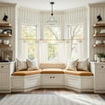 thumbnail image 4 of Linen Pinch Pleated Kitchen Curtains 36 Inch 2 Panels Natural Tier Back Tab Beige Farmhouse Cafe Light Filtering Small Window Drapes for Bathroom Laundry Room, 4 of 5