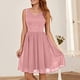 thumbnail image 3 of Gibobby Vestidos de fiesta elegantes Vestido largo de encaje de dama de honor de dama de honor de boda formal sin mangas para mujer(Rosa,M), 3 of 4