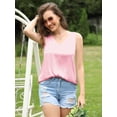 thumbnail image 6 of Anygrew Womens Sleeveless Satin Tank Tops Cami V Neck Camisole Summer Tank Blouse, 6 of 7
