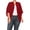 Burgundy, variant on Women's Plus Size Loose Fit 3/4 Sleeves Kimono Style Open Front Solid Cardigan S-3XL