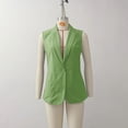 thumbnail image 3 of YueHuiYing Women's Style Three-Quarter Sleeve Solid Color Lapel Button-Up Lightweight Casual Blazer Jacket, 3 of 4