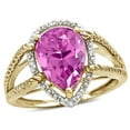 thumbnail image 2 of Star K � Pear Shape 11x8mm Created Pink Sapphire Halo Split Shank Big Stone Ring, 2 of 9