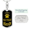 thumbnail image 2 of West Highland White Terrier Keychain Stainless Steel or 18k Gold, 2 of 10