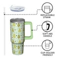 thumbnail image 3 of 30 oz Santa Christmas Day Tumbler with Handle and Straw, Insulated Stainless Steel Cup 30 oz, Reusable Holiday Mug, Festive Gift Ideas, 3 of 5