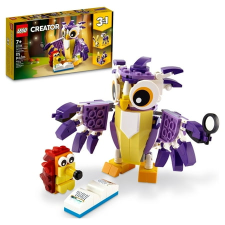 UPC: 0673419352062 | LEGO Creator 3 in 1 Fantasy Forest Creatures Woodland Animal Toys Set Transforms from Rabbit to Owl to Squirrel Figures Gift for 7 Plus Year Old Girls and Boys 31125