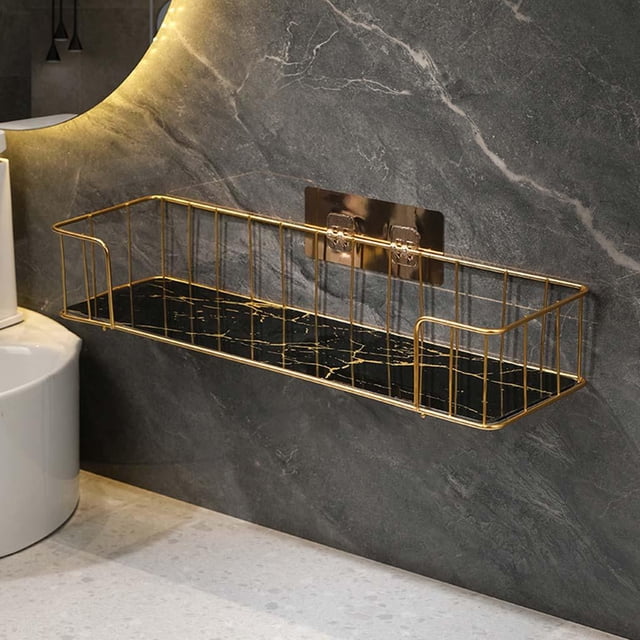 Estante montado en pared Baoblaze Estante de baño de almacenamiento de cosméticos de hierro multipropósito grande