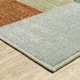 thumbnail image 3 of 10' X 13' Grey Teal Blue Rust Green And Ivory Geometric Power Loom Stain Resistant Area Rug, 3 of 5