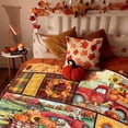 thumbnail image 3 of Fall Pumpkin Blanket Autumn Red Truck Throw Blanket Maple Leaf Autumn Harvest Fleece Blanket Thanksgiving Decor Fall Decor Flannel Blankets for Couch Sofa Bedroom 80"x60", 3 of 6