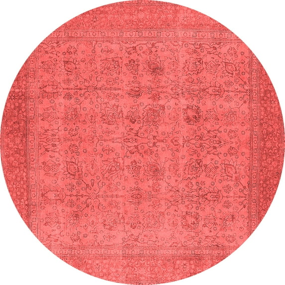 Ahgly Company Indoor Round Oriental Red Industrial Area Rugs, 6' Round