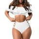 thumbnail image 1 of Gibobby Trajes de Natación para Mujer Las mujeres traje de swimmon se rompieron del hombro Sexy Sólido Color sólido Ropa de Swimswear Beachwear Bikini Ju(Blanco,XL), 1 of 5