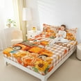 thumbnail image 4 of Manfei Harvest Pumpkin Child Twin Sheet Sets, Rustic Truck Twin Fitted Sheet, Vintage Buffalo Plaid Flat Sheet, Ultra Soft Home Decor, 3 Pieces, 4 of 7