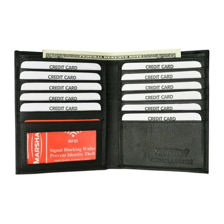 - RFID Blocking Bifold Hipster Credit Card Wallet Leather RFID 2502 (C) Black