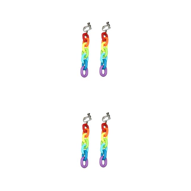 Minnieouse 1 par de pendientes de estilo informal para mujer, pendientes de gota, joyas de arcoíris, Clip para oreja Clip de oreja 2piezas Minnieouse CBP298906