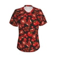 thumbnail image 2 of Uemuo Tomato Printed Women's Classic V-Neck T-Shirt - Soft, Breathable, Moisture-Wicking, Perfect for Casual, Office, Travel, and Everyday Wear-X-Large, 2 of 5