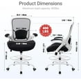 thumbnail image 2 of HYLONE 400lbs Heavy Duty Drafting Chair 5" Thickened Seat Office Chair with Flip-Up Armrests Tall Ergonomic Computer Chair with Lumbar Support and Adjustable Footrest Ring Standing Desk Chair (Black), 2 of 8