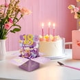 thumbnail image 5 of VKLU 18th Birthday Pop Up Card Box, Purple Glitter 3D Greeting Card, Milestone 18 Years Old Celebration Gift Card, 5 of 5