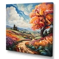 thumbnail image 2 of Designart "Netherlands Tulip Tapestry Rows Orange and Blue" Landscapes Canvas Art Print, 2 of 5