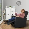 thumbnail image 2 of Evolur Harlow Power Recliner Glide Rocker with USB Port, Charcoal, Greenguard Gold Certified, 2 of 16