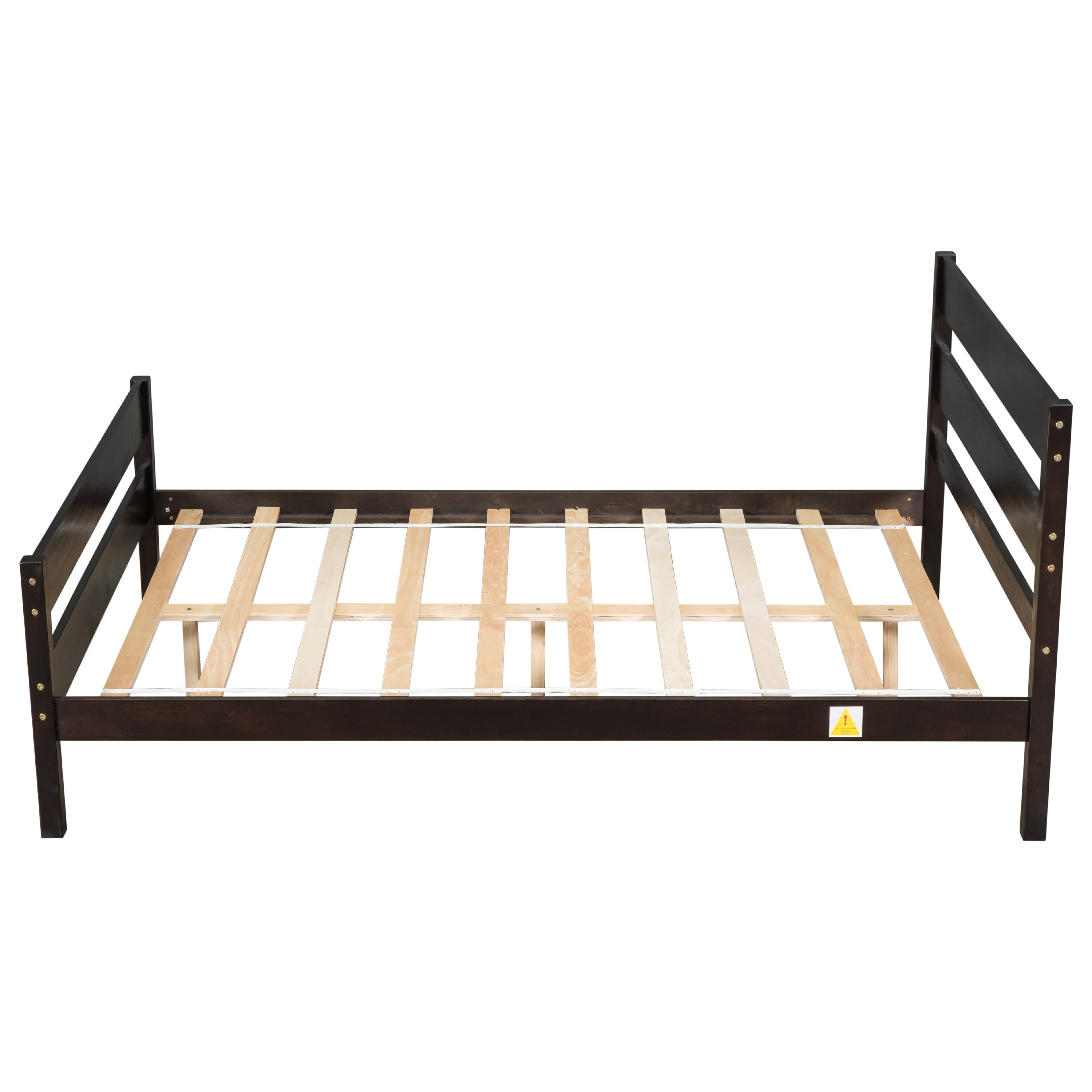 Bellemave Full Bed Frames,Wood Platform Bed with Headboard and Footboard, Full Size Sleigh Bed with Wood Slat Support, No Box Spring Needed (Espresso)