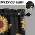 thumbnail image 4 of Vintage Yellow Sunflower Kitchen Curtains - Rustic Tier Panels with Rod Pocket, 4 of 5