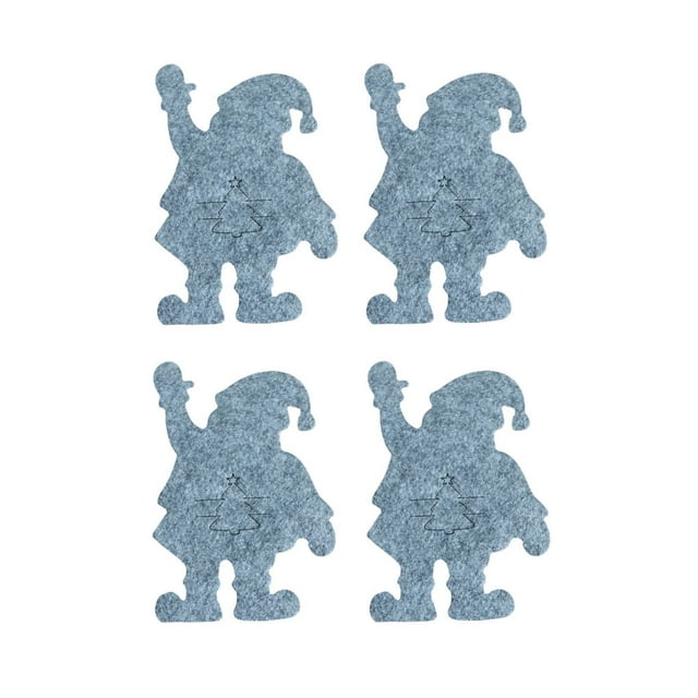 Yuarrent 4 Uds. De cubiertos de Navidad, cubiertos de dibujos animados, cubierta de tela, cuchara, bolsillos, fiesta, cena, cocina, restaurante, Kits de decoración para fiestas Gris claro