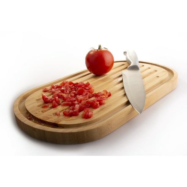 Reversible Cutting Board With Juice Grooves 100 Natural Bamboo