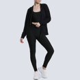 thumbnail image 2 of Gibobby Conjunto de pantalones de yoga Trajes de entrenamiento para mujeres Conjuntos de mallas de yoga de cintura alta con sujetador deportivo sin costuras d(Negro,G), 2 of 5