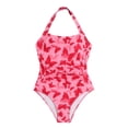 thumbnail image 4 of Agkizg Girls Two Piece Swimsuit Set with Chest Pad Mesh Detail Print Swimwear for Kids Youth Teens Beach Swimming, 4 of 4
