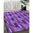 thumbnail image 3 of Ahgly Tapis d'Intérieur Lavable en Machine Carré Transitionnel Violet Améthyste Violet, 6 Pieds Carré, 3 of 7