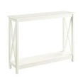 thumbnail image 2 of Pemberly Row Modern Console Table with Shelf in Ivory Wood Finish, 2 of 5