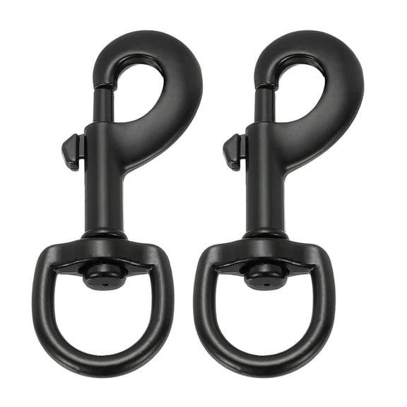 Uxcell 2 Pcs Flag Swivel Snap Clips, 3.2 Inch Heavy Duty Alloy Flag Pole Snaps Hooks, Black