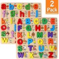 thumbnail image 2 of Wooden Puzzles for Toddlers, 2 Pack Chunky Wooden Peg Board Alphabet Puzzles with Colorful Fruit Animal Pattern, Educational Learning Toy for Kids Age, 2 of 4