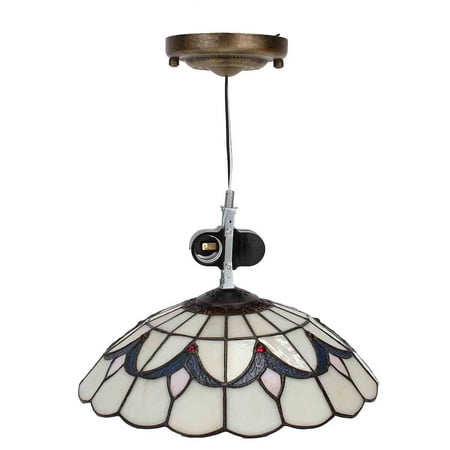 Vintage Stained Glass Flush Mount Ceiling Pendant Light Fixture