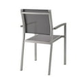 thumbnail image 4 of Modway Shore Outdoor Patio Aluminum Dining Armchair Set of 2 in Silver Gray, 4 of 5