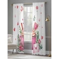 thumbnail image 4 of Valentine's Day Sheer Curtains 96 Inch Length 2 Panels Set, Ice Cream Love Rose Eucalyptus Leaves Voile Window Treatment Semi Sheer Long Curtains Drapes for Bedroom/Living Room/Kitchen 52"x96"x2, 4 of 7