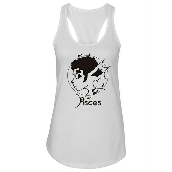 Pisces Sign Doodle Tank Women -Image by Shutterstock, Female x-Large