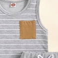 thumbnail image 5 of HCNTES Baby Boy Tank Outfit Toddler Baby Boy Clothing Set 12 18 24 Month 2T 3T Summer Clothing Stripe Knit Sleeveless Vests Shirts Shorts Set, 5 of 6