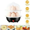 thumbnail image 4 of Djiypn Rapid Egg Cooker, Mini Egg Cooker, Easy Egg Cooker Electric 12-Egg Capacity, Soft, Medium, 2-Tier Hard-Boiled Egg Cooker with Auto Shut-Off, White, 4 of 8