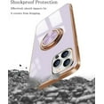 thumbnail image 6 of Compatible with iPhone 12/Compatible with iPhone 12 Pro Case 6.1" (2020), Ring Kickstand Holder Shockproof Silicone Flexible TPU Rubber Protective Cover Case - Purple, 6 of 16