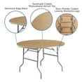 thumbnail image 5 of Emma + Oliver 4-Foot Round HEAVY DUTY Birchwood Folding Banquet Table with METAL Edges, 5 of 11