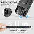 thumbnail image 3 of for iPhone 17 Pro Max Phone Case, Vintage Magnetic Finger Hand Wrist Strap Kickstand Shockproof Protective PU Leather Thin Fit Anti-Scratch Cover Compatible with iPhone 17 Pro Max, Black, 3 of 6