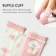 thumbnail image 3 of Balabala Girls Ruffle Crew Socks, 3-Pack Mixed Fabric Socks, Seamless Cute Kids Socks for Everyday Wear (3–11 Years), 3 of 6