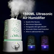 Humidifiers For Bedroom,Warm Mist Humidifier,Humidifier for Bedrooms,Baby, Kids Rooms,0.4 Gallon, Auto Shut-Off, Filter-Free, 24 Hrs of Moisturized Air