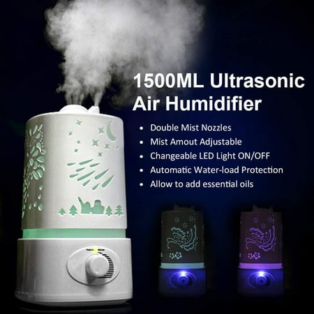 Cute Humidifier,Warm Mist Humidifier,Humidifier for Bedrooms, Baby, Kids Rooms, 0.4 Gallon, Auto Shut-Off, Filter-Free,24 Hrs of Moisturized Air