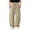 Khaki, variant on Atkumj Linen Pants Men with Pockets Fashion Elastic Waist Drawstring Pants Casual Solid Color Straight Leg Men Trousers Pants for Daily Wear S