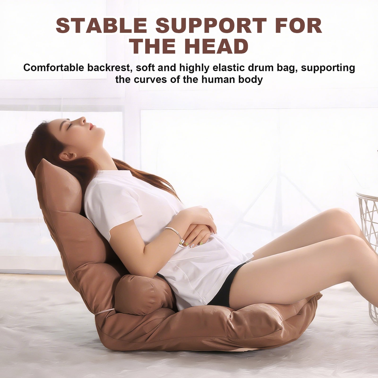 Eurhowing 5-Position Adjustable Floor Chair Folding Gaming Chair, Ergonomic Foldable Lounge Chair, Portable Floor Recliner for TV Watching, Reading, Living Room, Coffee